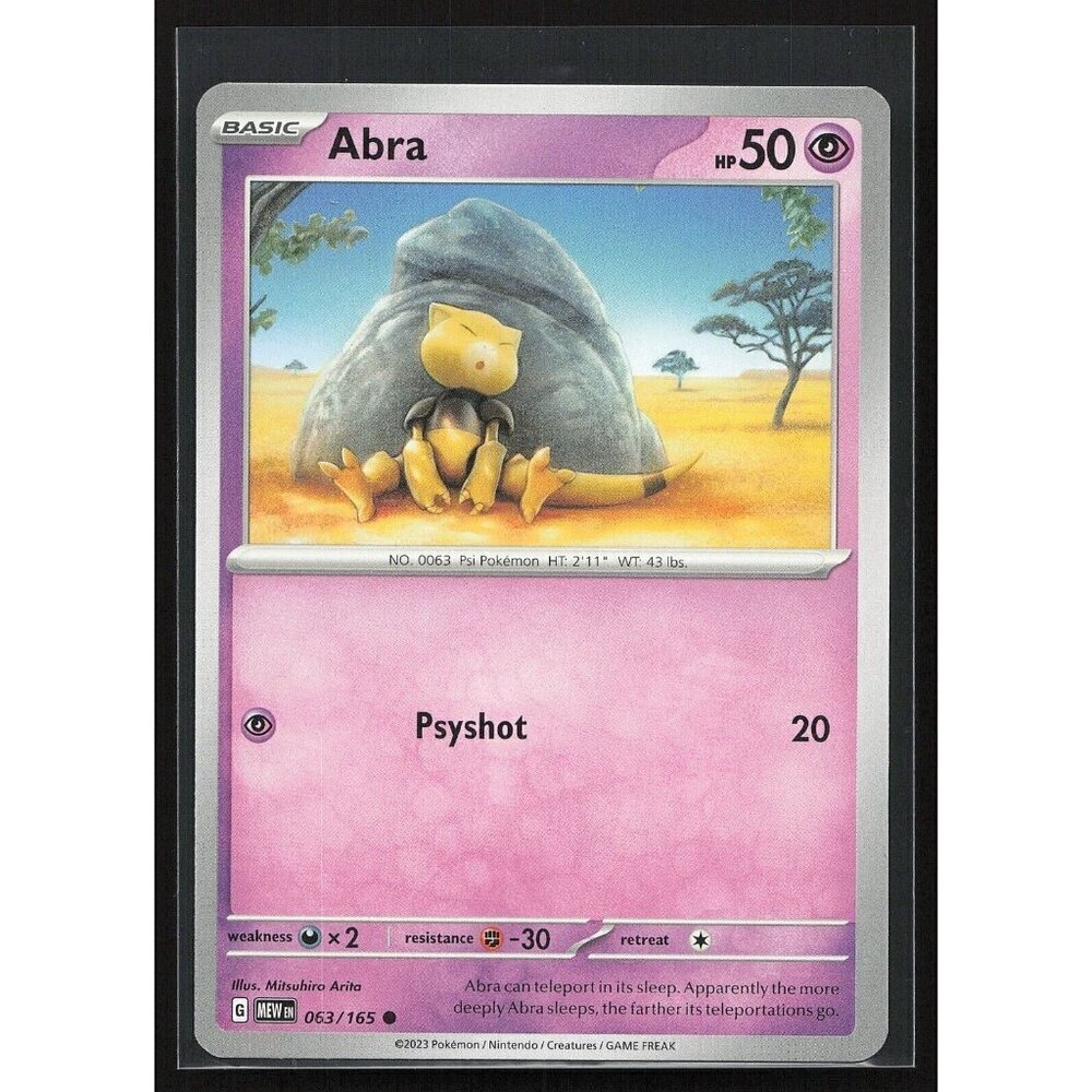 Pokemon TCG  - Abra - 063/165 - Scarlet & Violet 151 - Near Mint or Better